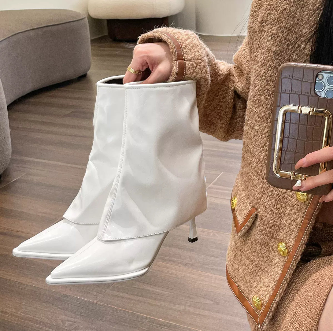 Drape Point Ankle Boots