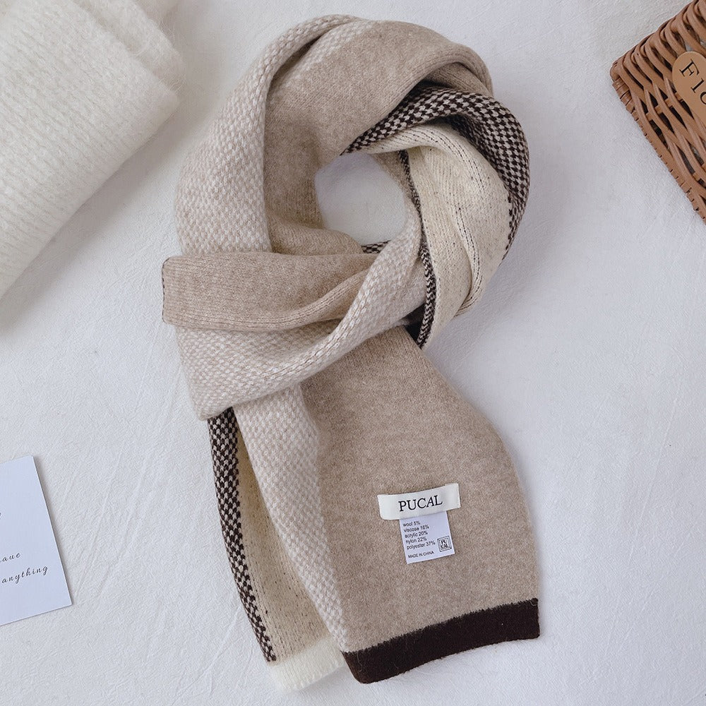 Plaid Cozy Wool Blend Scarf