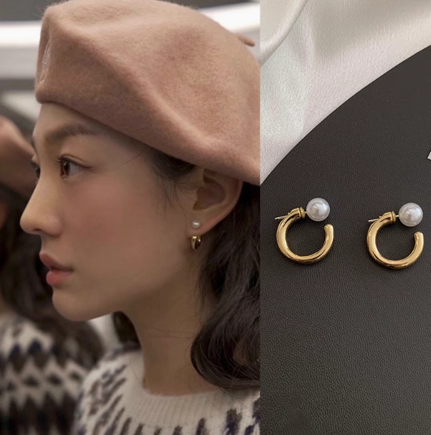 Pearl Orbit Hoop Earrings