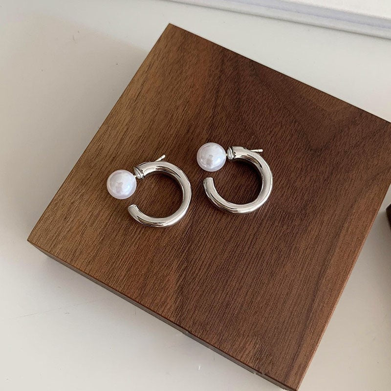Pearl Orbit Hoop Earrings