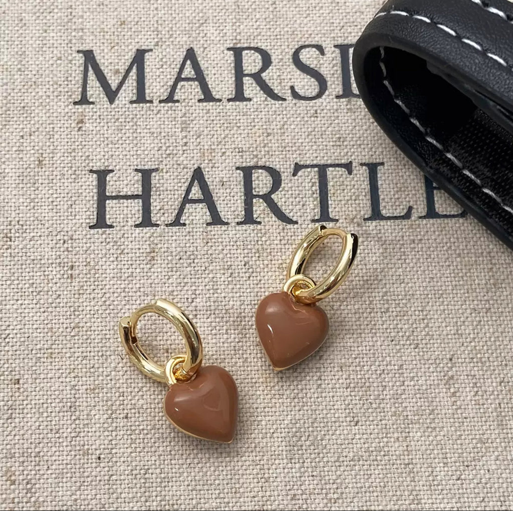 Glossy Heart Huggie Earrings