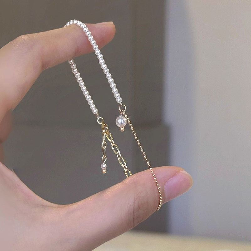 Dual Strand Pearl Drop Bracelet