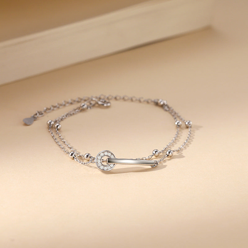 Double Charm S925 Silver Bracelet