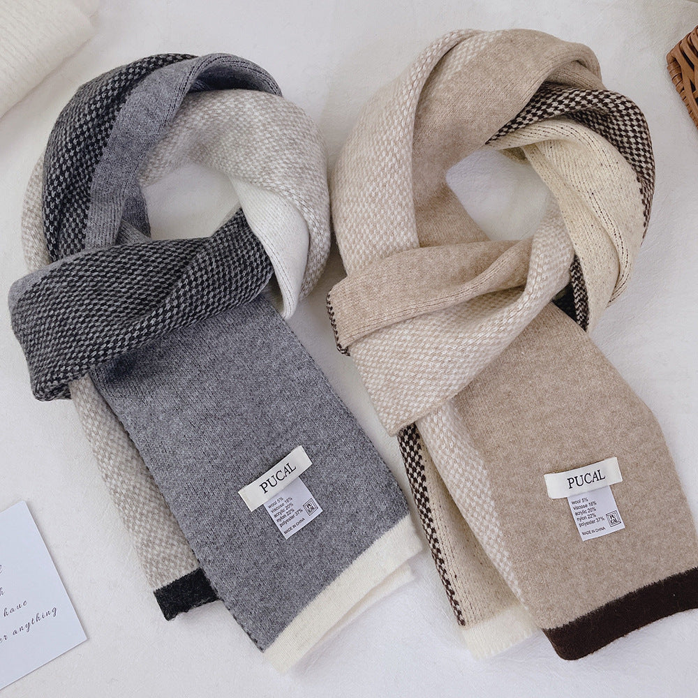 Plaid Cozy Wool Blend Scarf