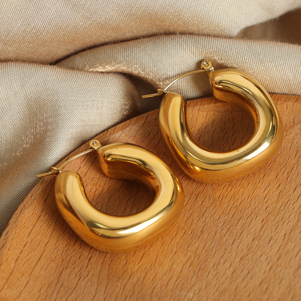 Luxe Curve Bold Hoop Earrings