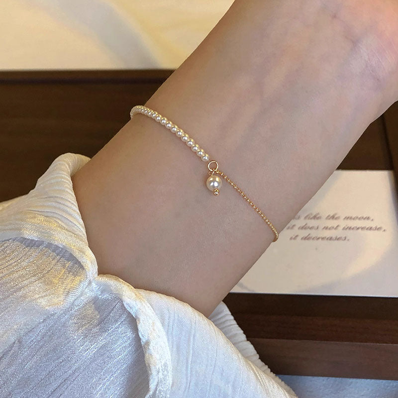 Dual Strand Pearl Drop Bracelet