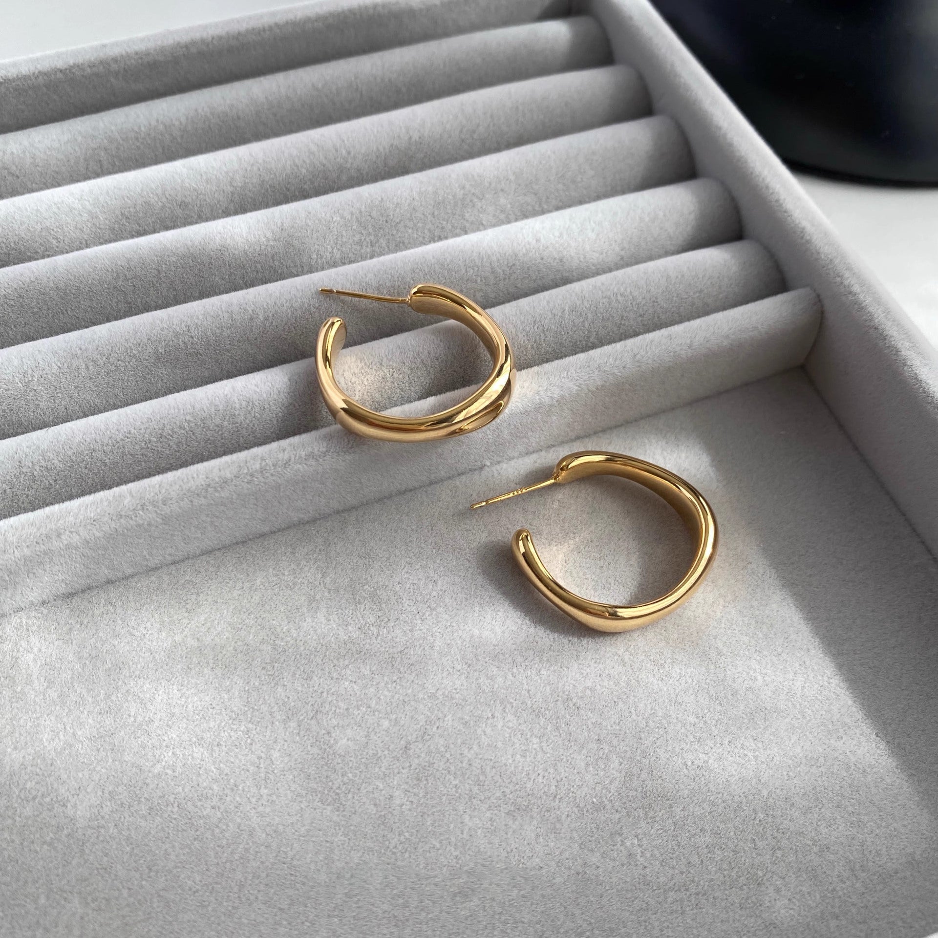 Sculpted Shine Hoop Earrings
