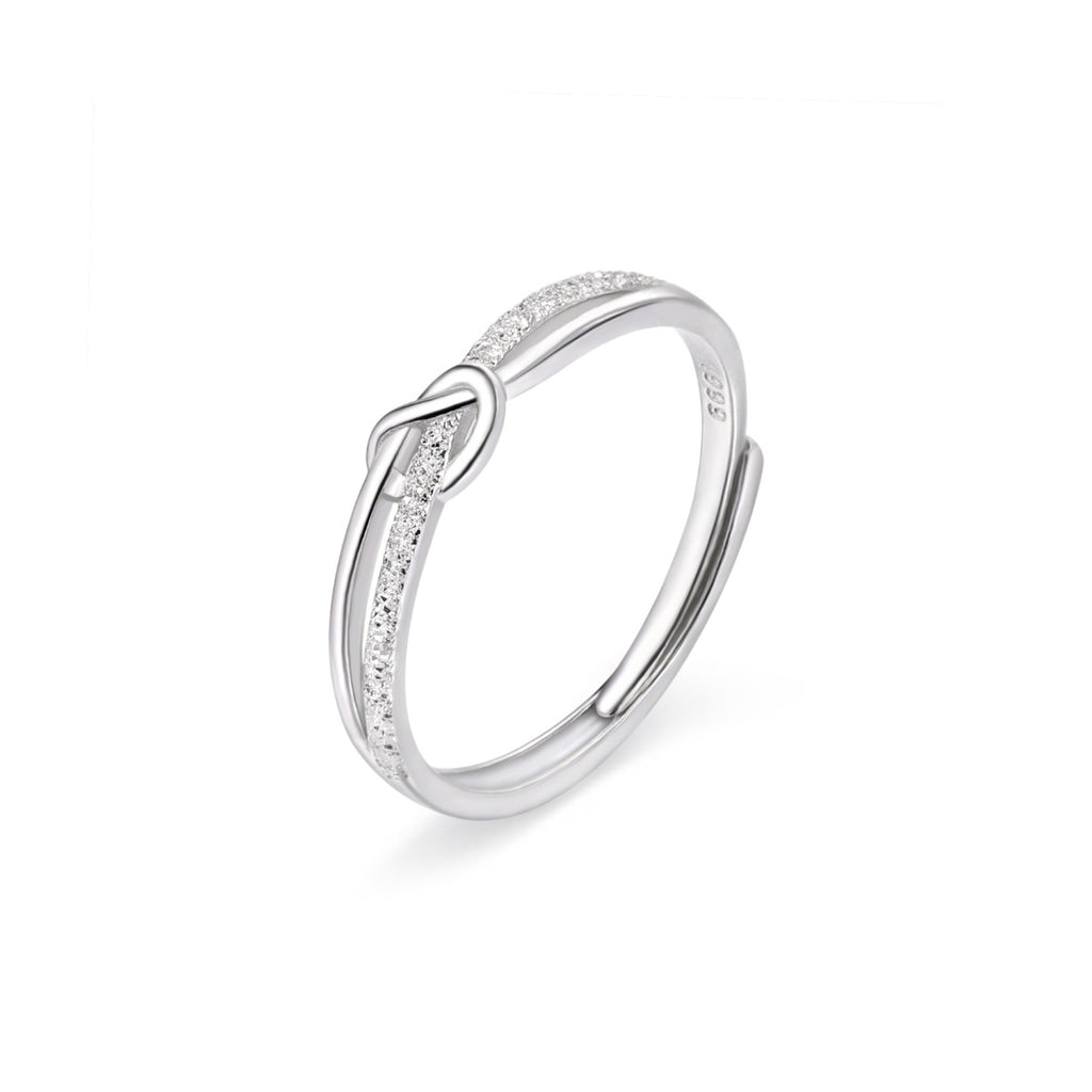 Silvery Knot Adjustable Ring