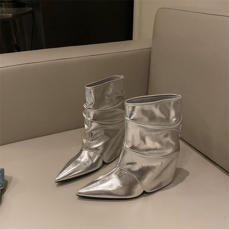 Pointed Slouch Ankle Boots