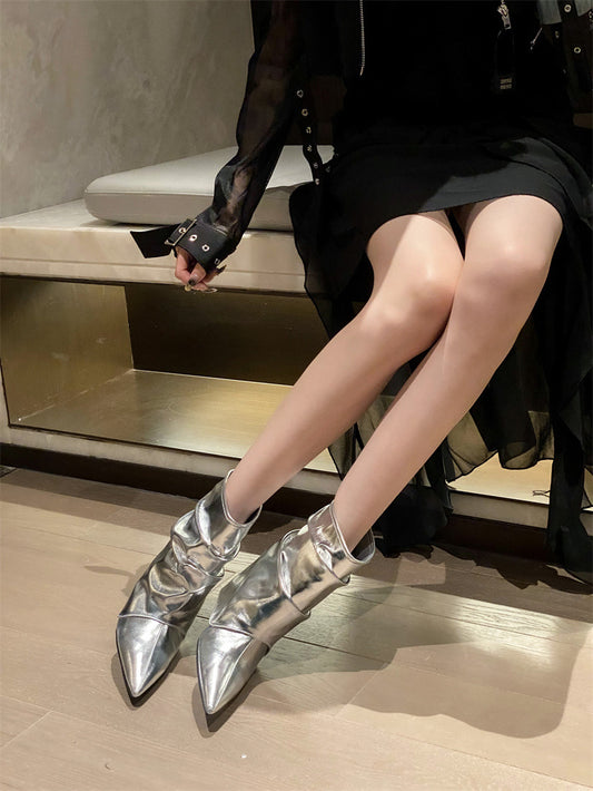 Pointed Slouch Ankle Boots