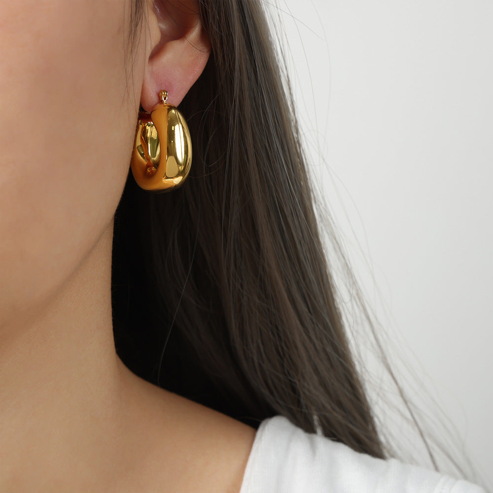 Luxe Curve Bold Hoop Earrings