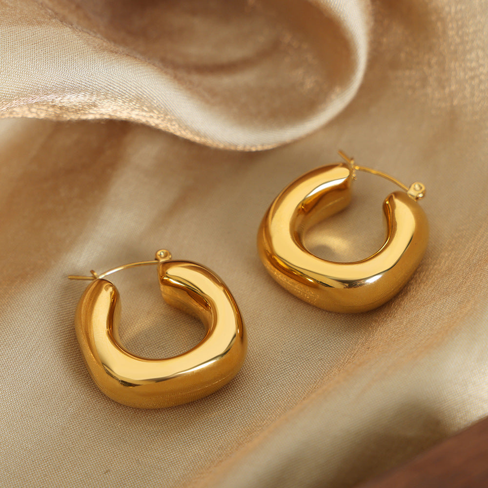 Luxe Curve Bold Hoop Earrings