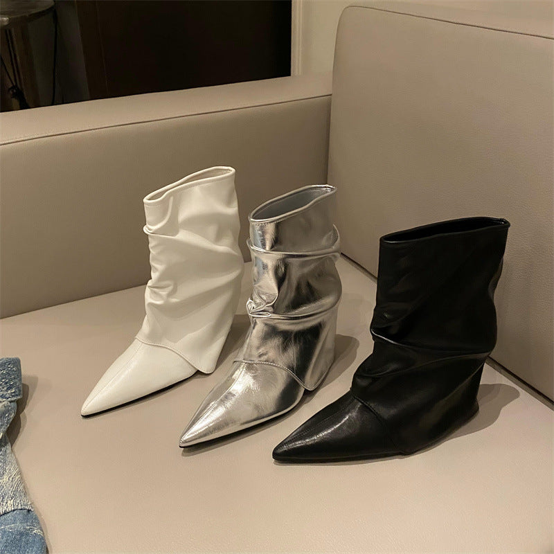 Pointed Slouch Ankle Boots