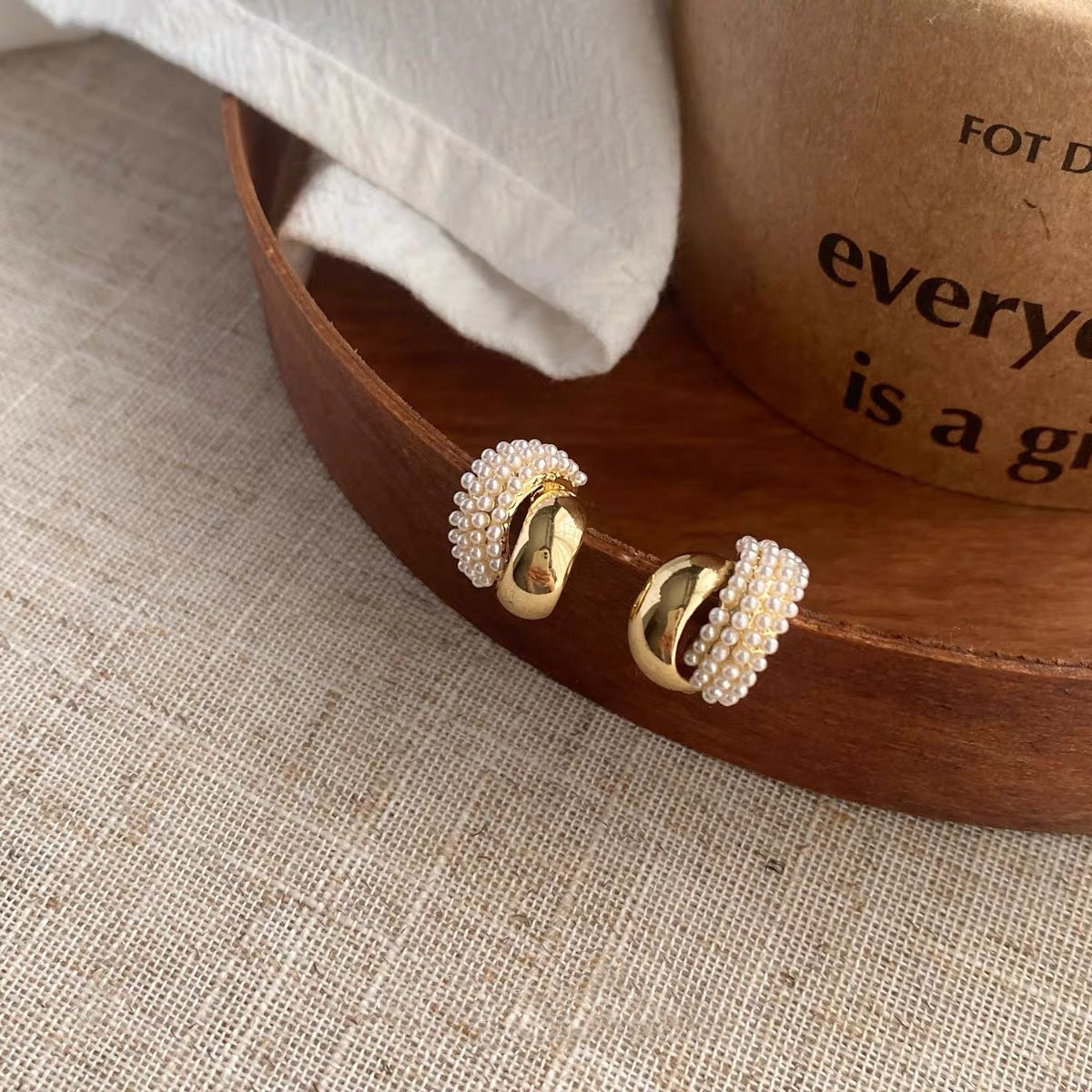Mini Pearl Hug Earrings