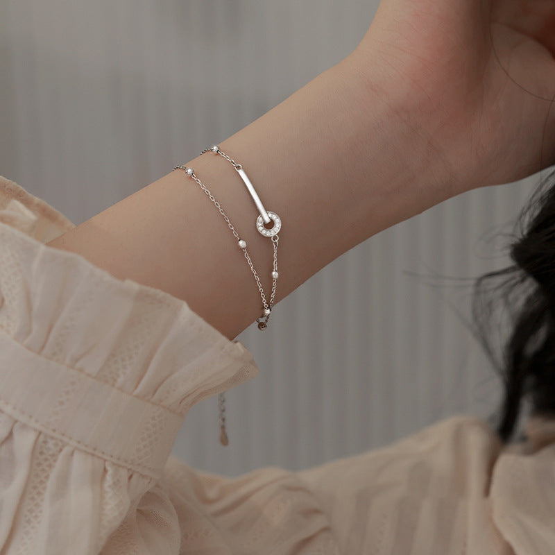 Double Charm S925 Silver Bracelet