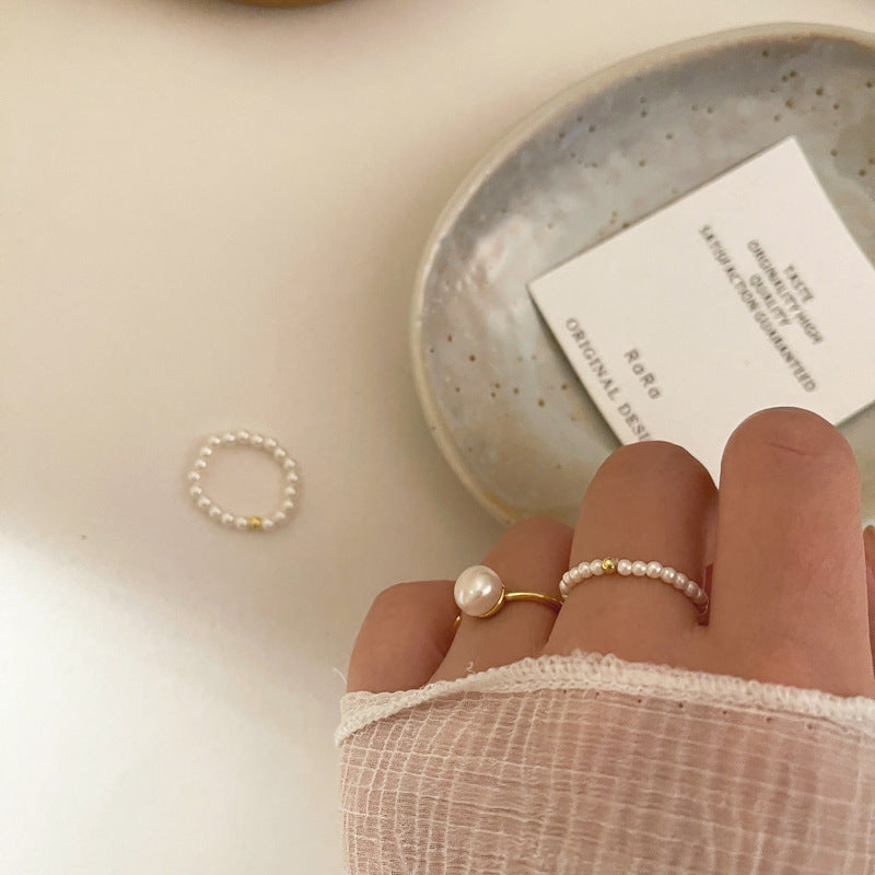 Layered Pearl Bead Ring