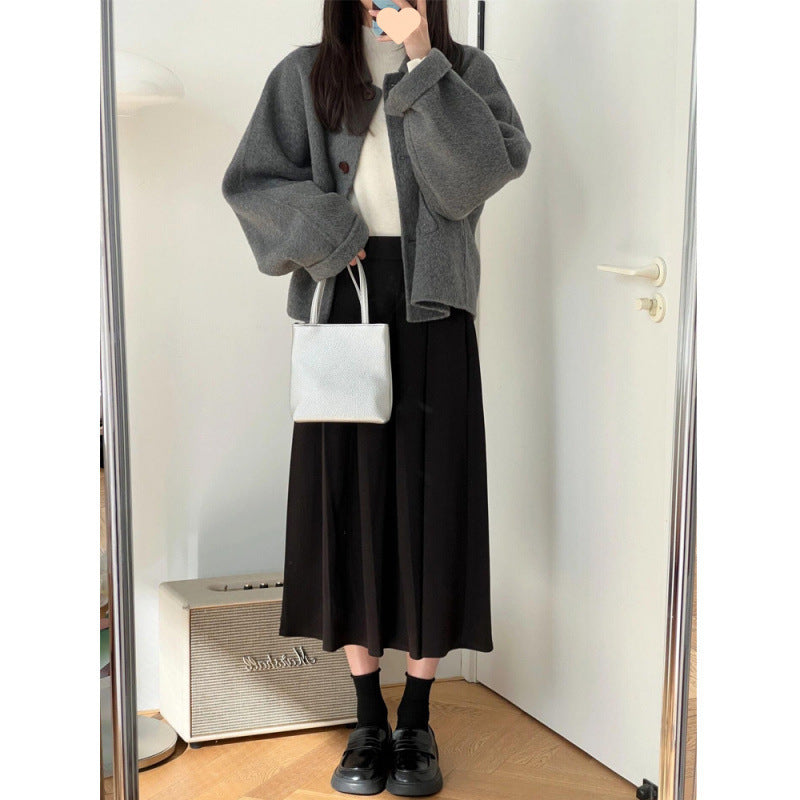 Urban Chic Wool Blend Button-Up Coat