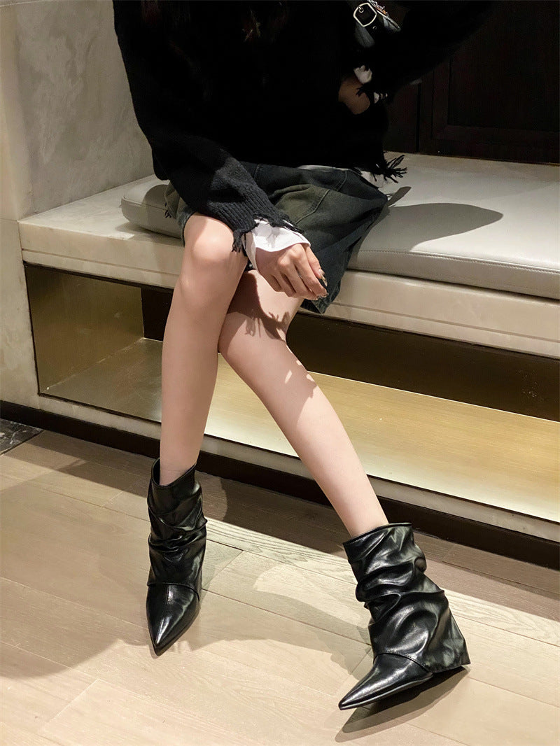 Pointed Slouch Ankle Boots