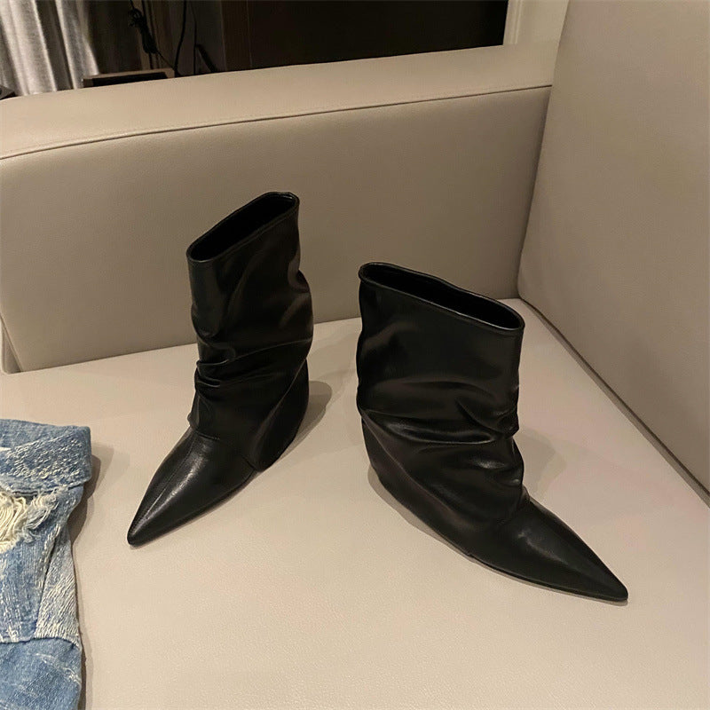 Pointed Slouch Ankle Boots