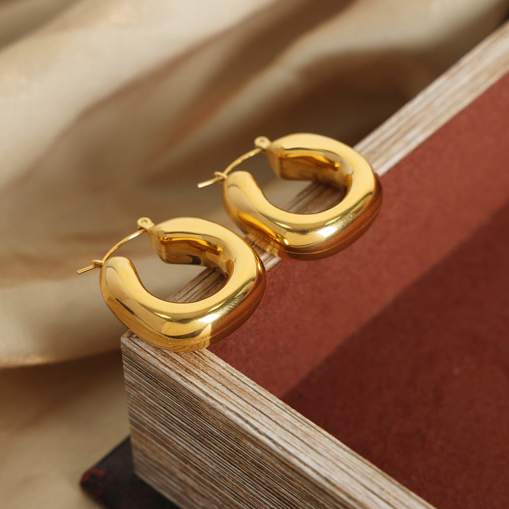 Luxe Curve Bold Hoop Earrings