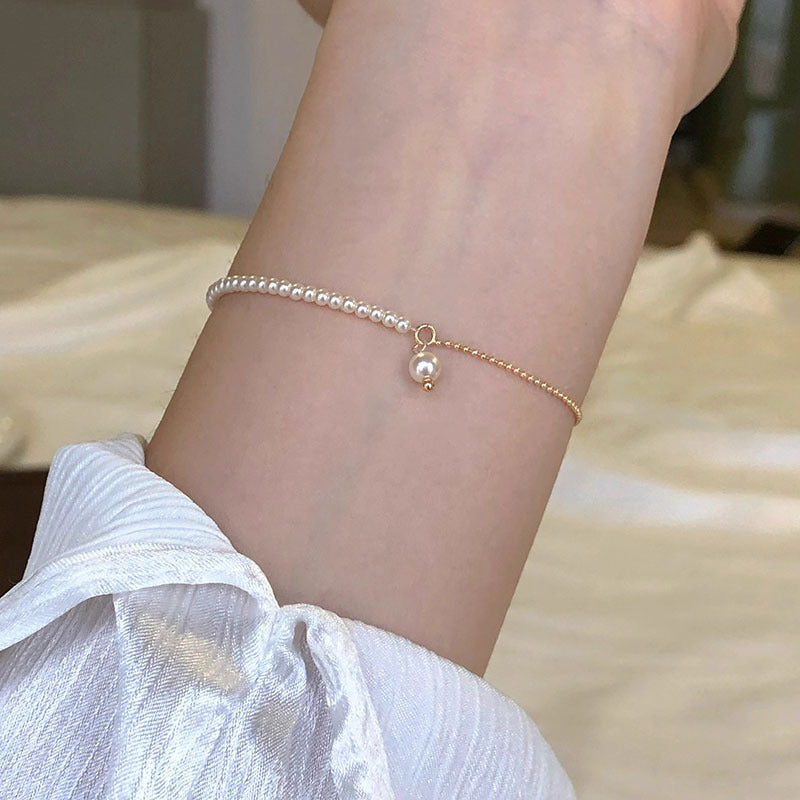 Dual Strand Pearl Drop Bracelet