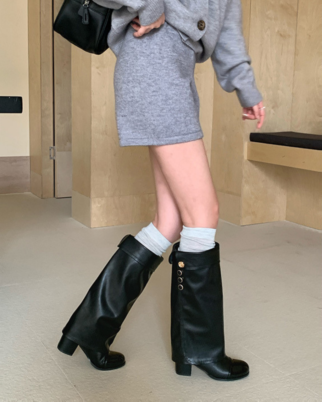 Camellia Cap-Toe Leather Boots