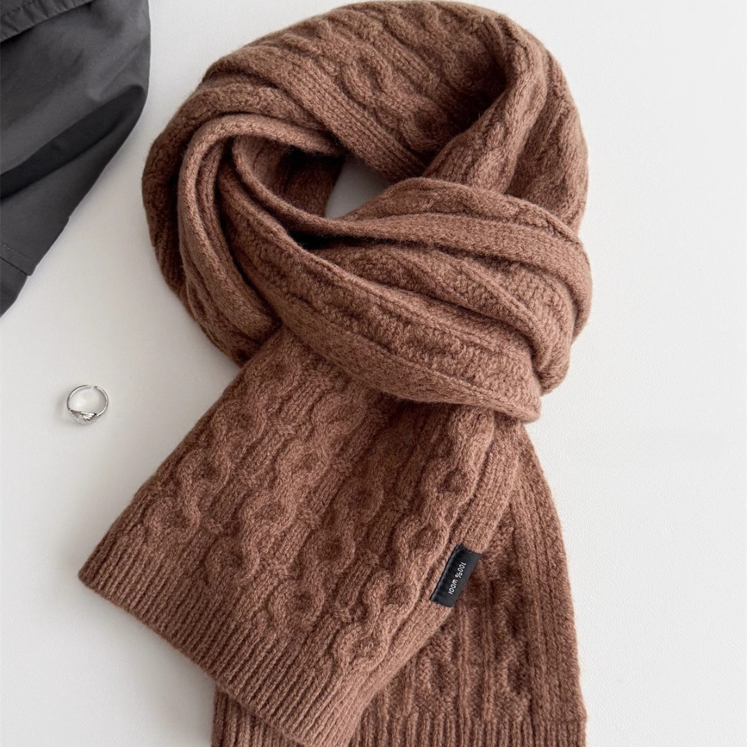 Cozy Cable Knit Wool Scarf