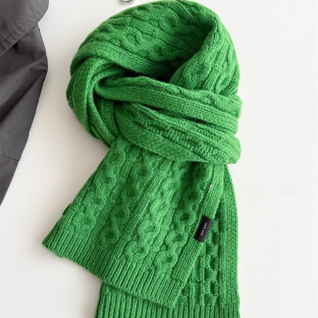 Cozy Cable Knit Wool Scarf