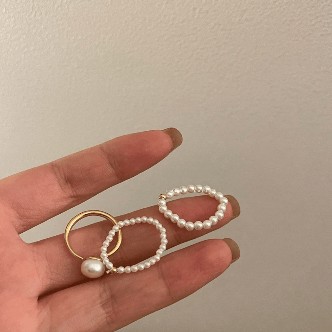 Layered Pearl Bead Ring