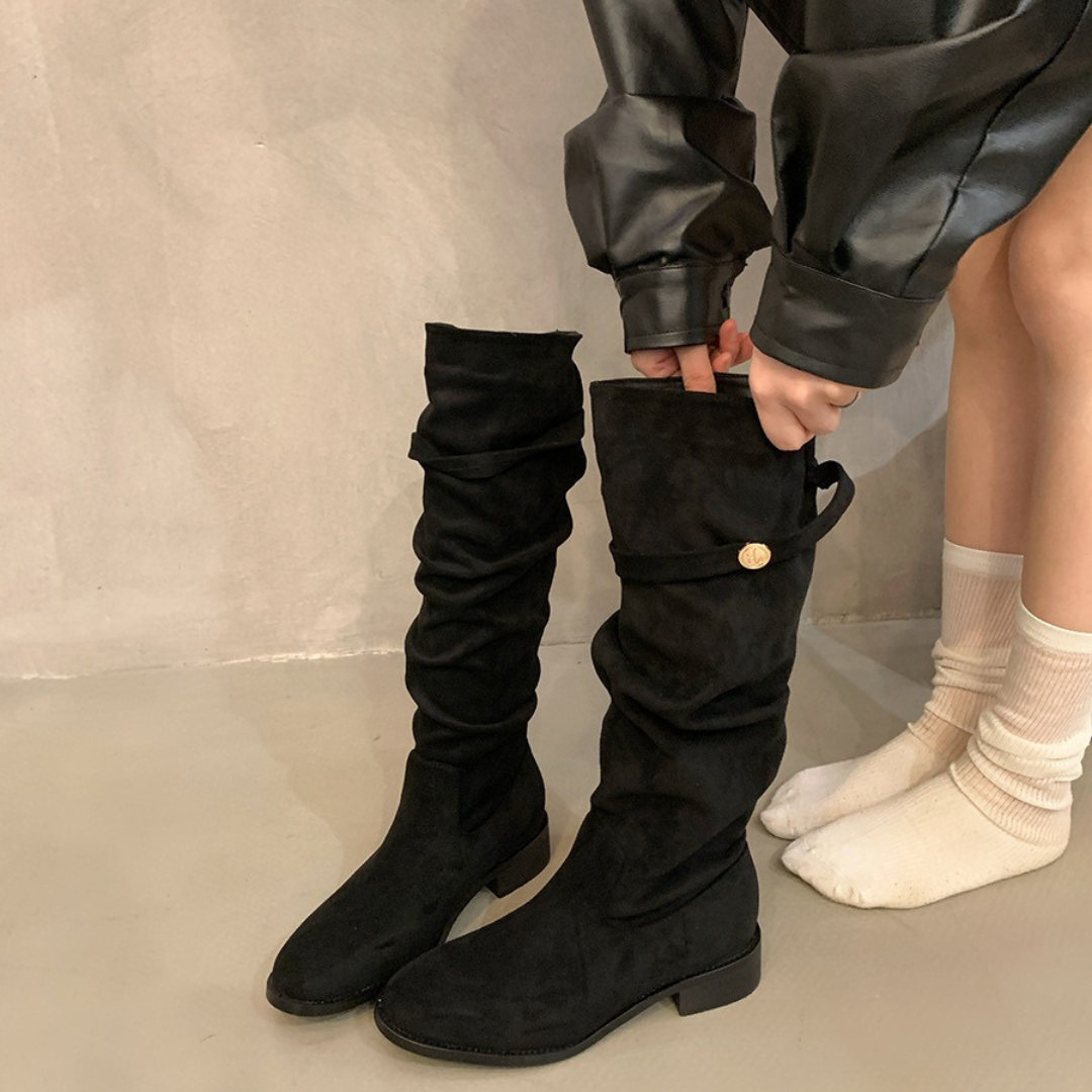 French Suede Knee Boots