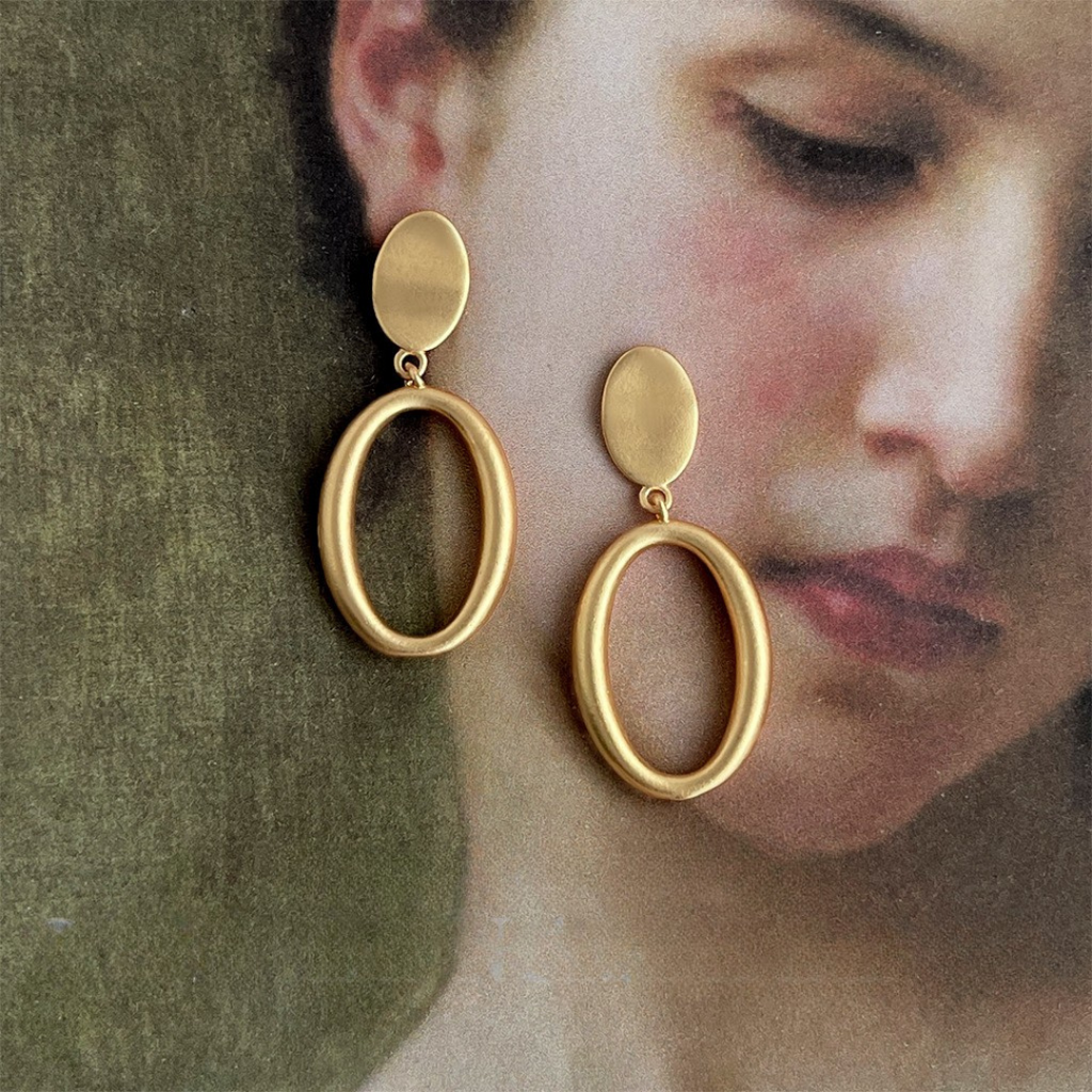 Renaissance Oval Drop Earrings