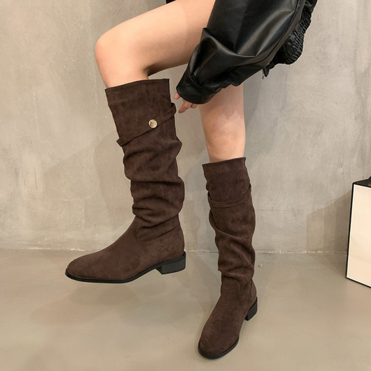 French Suede Knee Boots