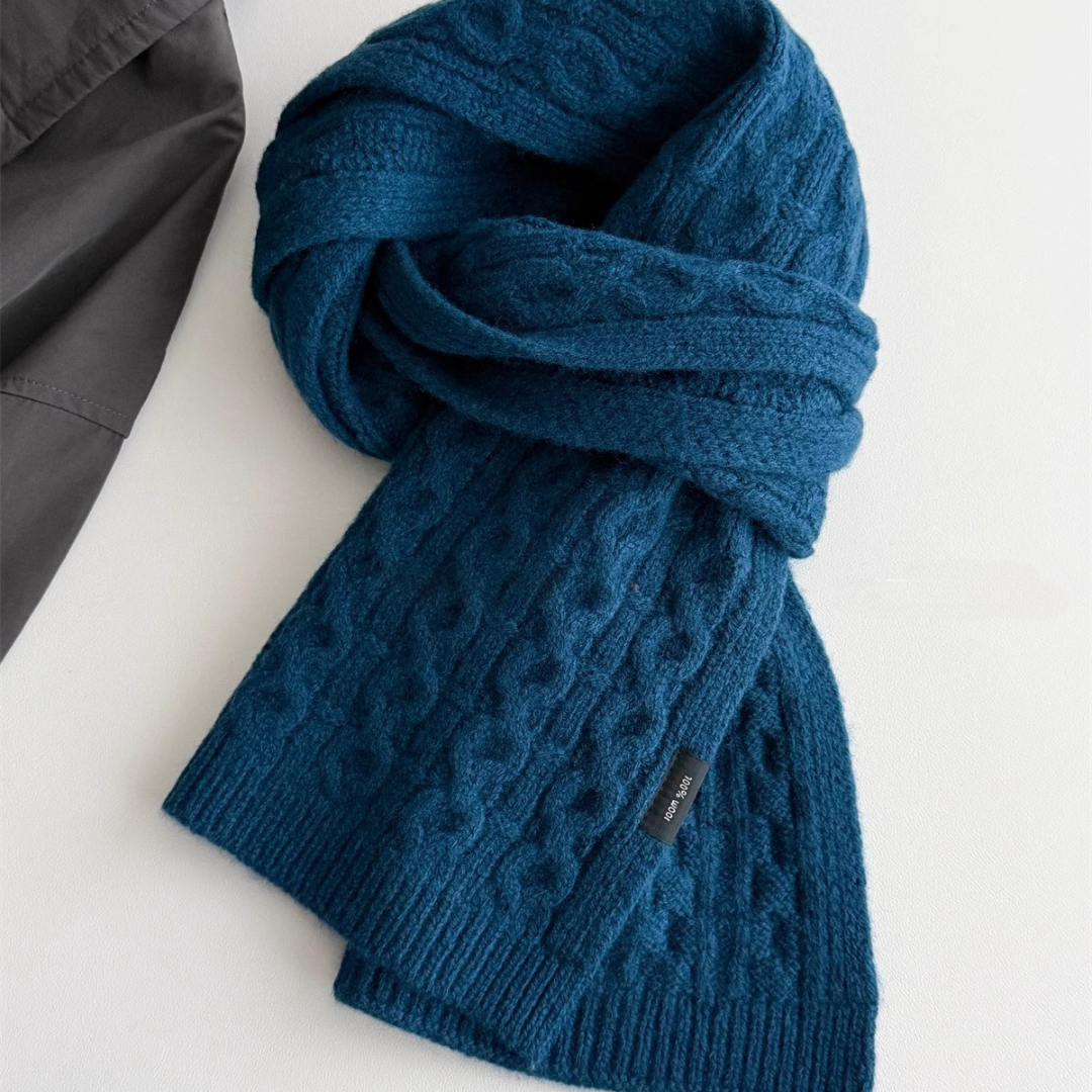 Cozy Cable Knit Wool Scarf