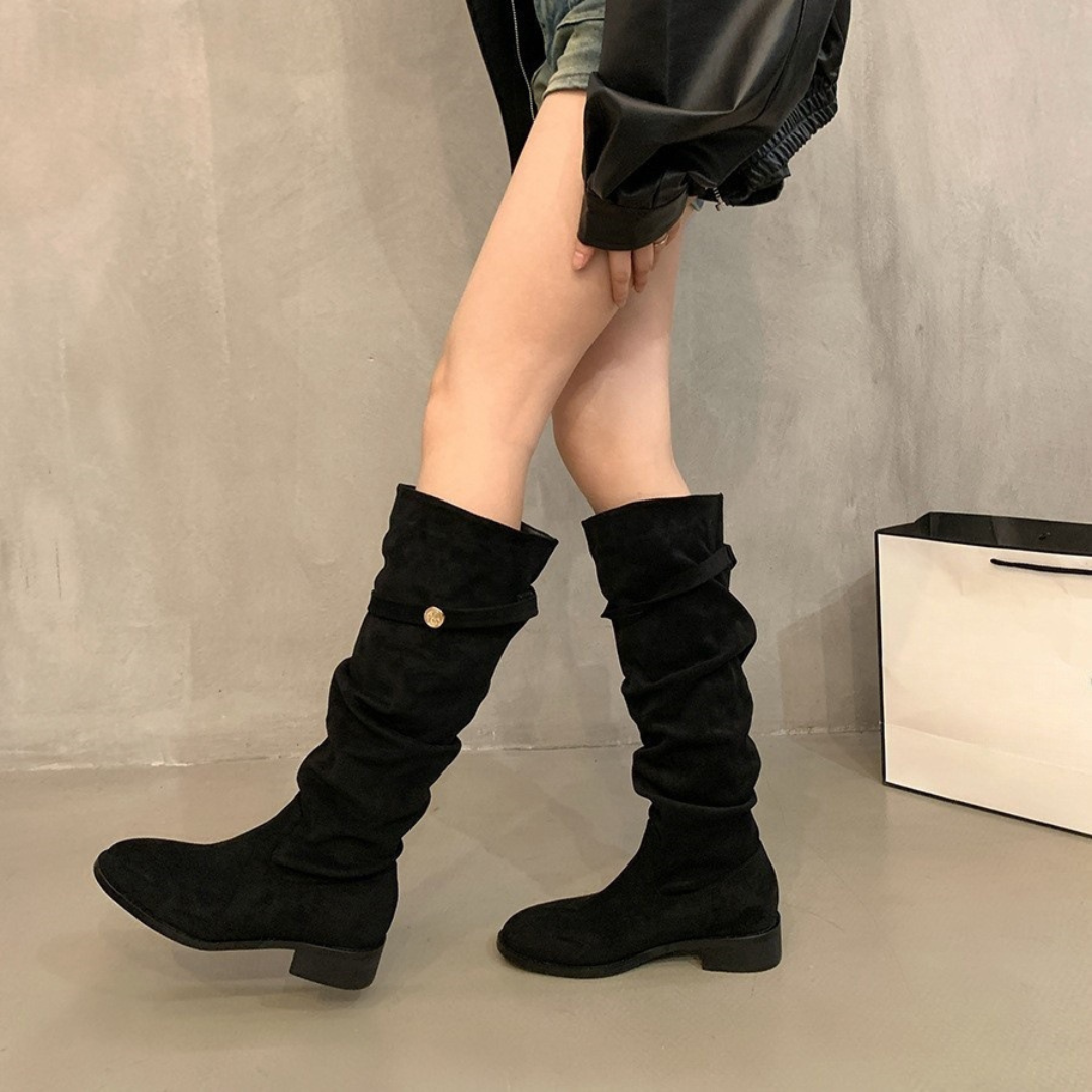 French Suede Knee Boots