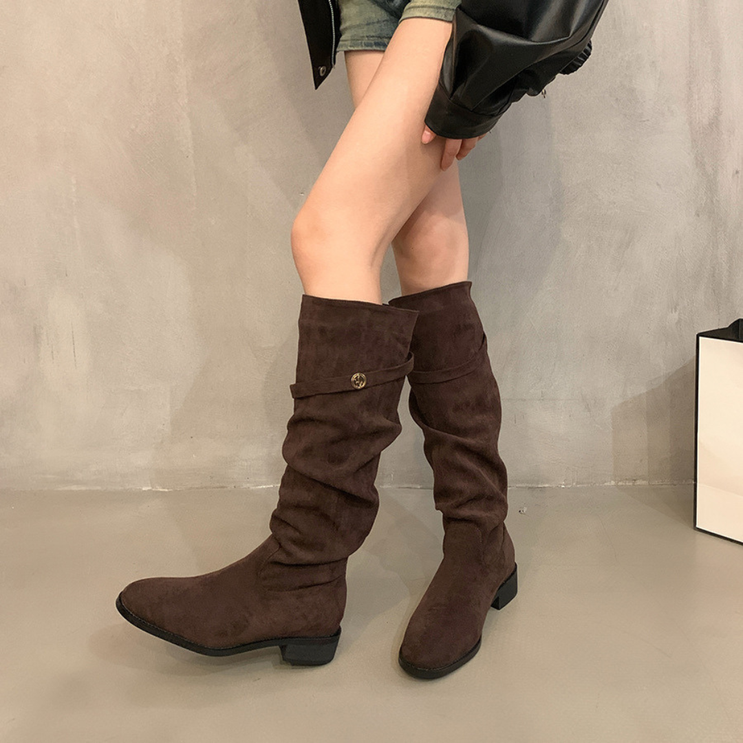 French Suede Knee Boots