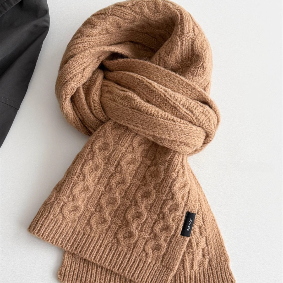 Cozy Cable Knit Wool Scarf