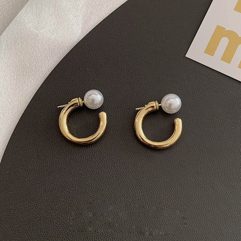 Pearl Orbit Hoop Earrings